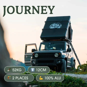 GoOverland Journey Roof Top Tent – 52 kg, profil mince 12 cm, toile Ripstop imperméable