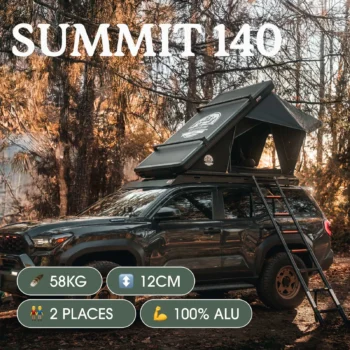 GoOverland Summit 140 Roof Top Tent – Profile extra‑fin 12 cm, ouverture rapide en 30 s