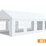 Tente événementielle 4×8 m – structure acier + bâches PVC 480 g/m² (classe M2)
