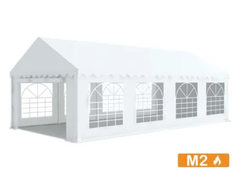 Tente de réception 5×8 m – structure acier galvanisé & bâches PVC 480 g/m² classées M2