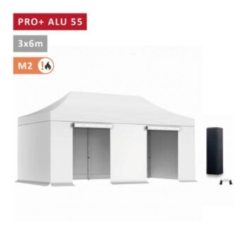 Barnum pliant 3×6 m – Structure aluminium 55 mm + toit et parois robustes