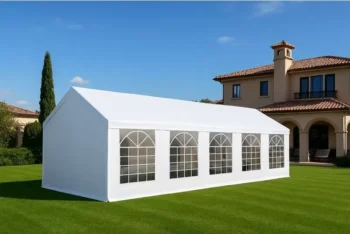 Tente de réception 5 × 10 m – Structure acier galvanisé & bâche PVC résistante